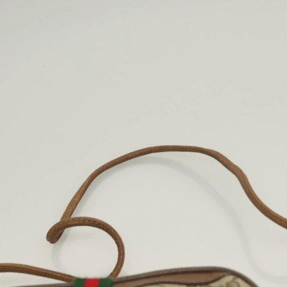 GUCCI GG Supreme Web Sherry Line Bag PVC Beige Gold 89 02 066 Auth BA3786 - Picture 9 of 16